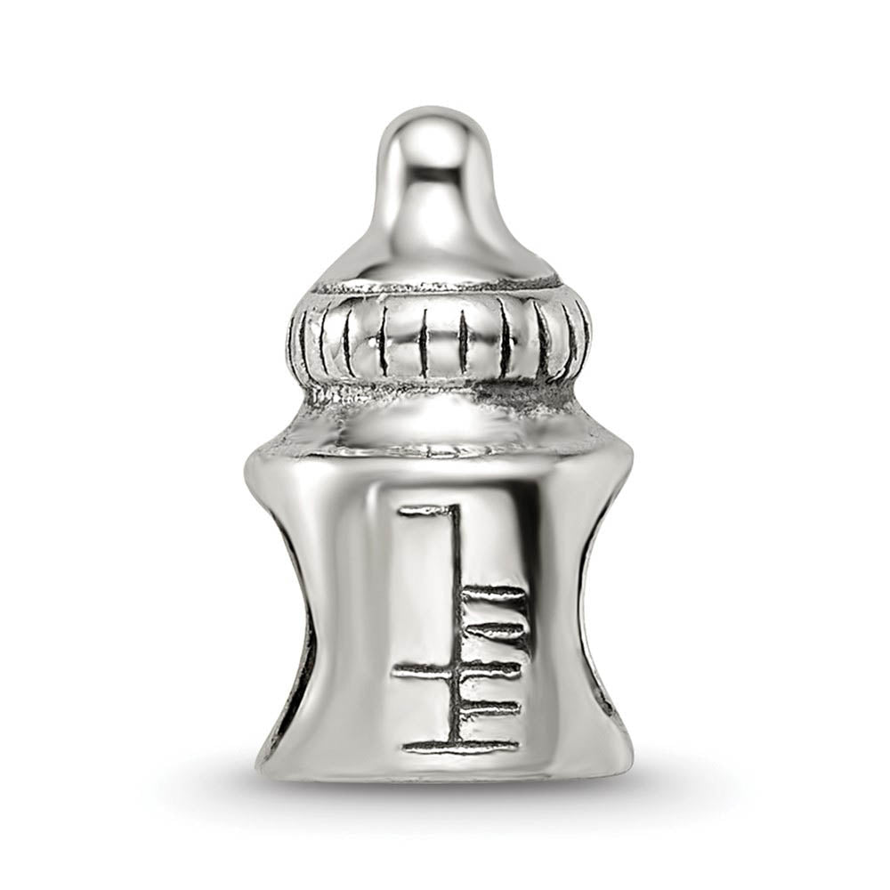 Alternate view of the Sterling Silver Baby Bottle Bead Charm by The Black Bow Jewelry Co.