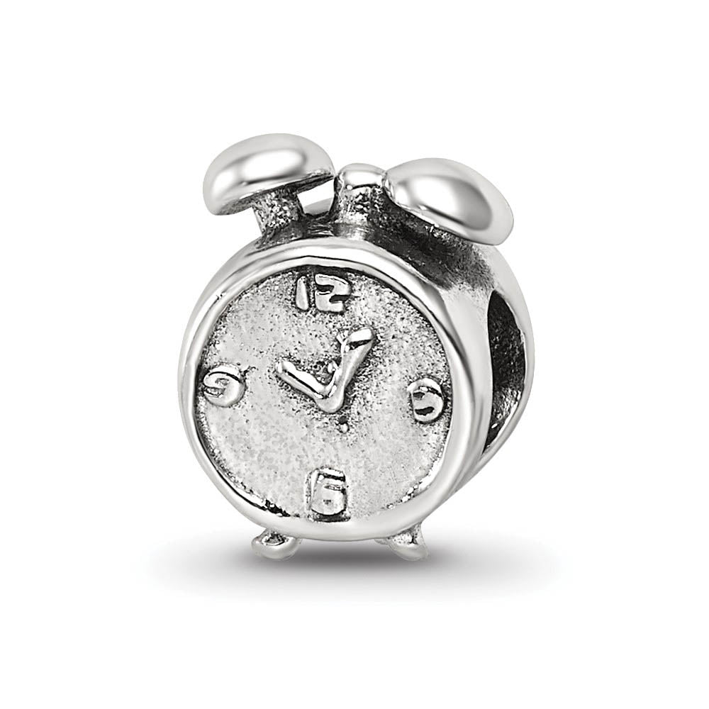 Sterling Silver Alarm Bead Charm, Item B9279 by The Black Bow Jewelry Co.