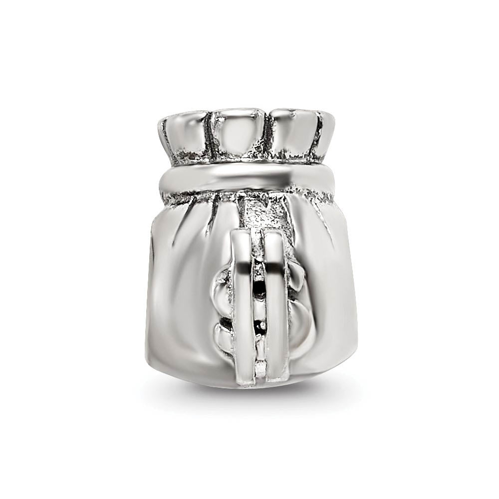 Alternate view of the Sterling Silver Money Bag Bead Charm by The Black Bow Jewelry Co.