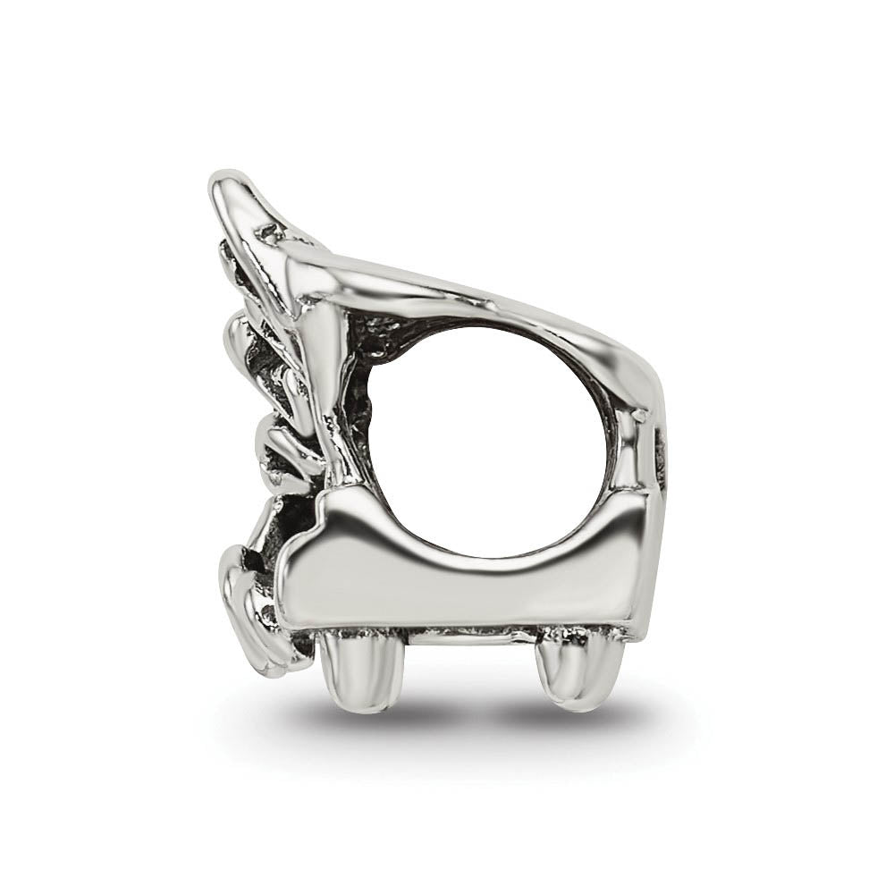 Alternate view of the Sterling Silver Baby Grand Piano Bead Charm by The Black Bow Jewelry Co.