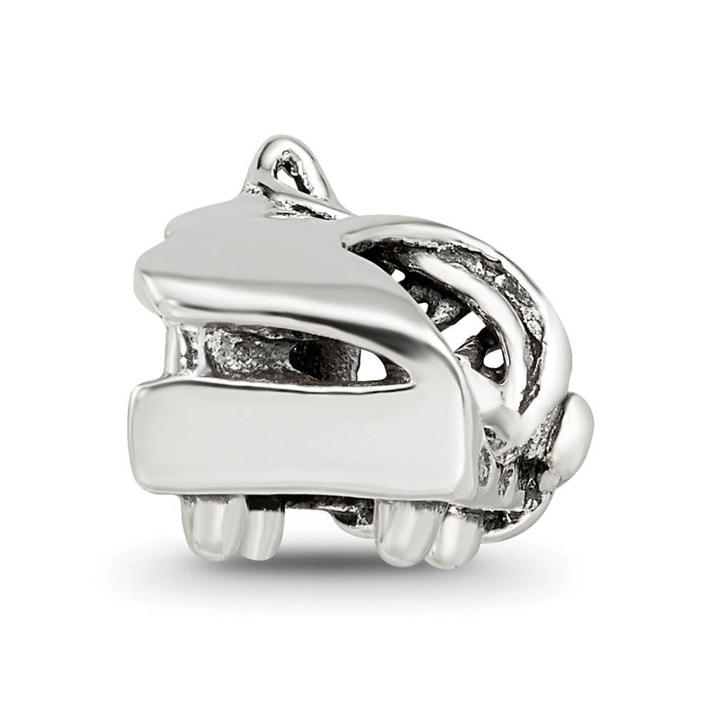 Alternate view of the Sterling Silver Baby Grand Piano Bead Charm by The Black Bow Jewelry Co.