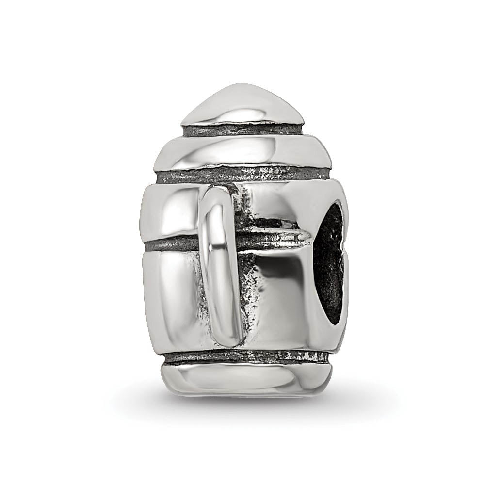 Alternate view of the Sterling Silver Teapot Bead Charm by The Black Bow Jewelry Co.