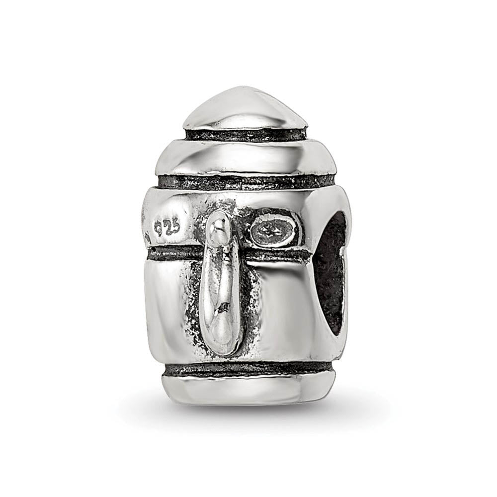 Alternate view of the Sterling Silver Teapot Bead Charm by The Black Bow Jewelry Co.