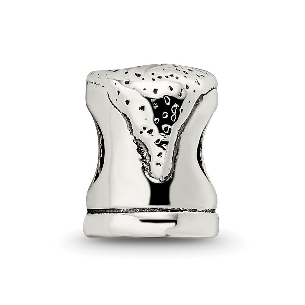 Alternate view of the Sterling Silver Beer Stein Bead Charm by The Black Bow Jewelry Co.