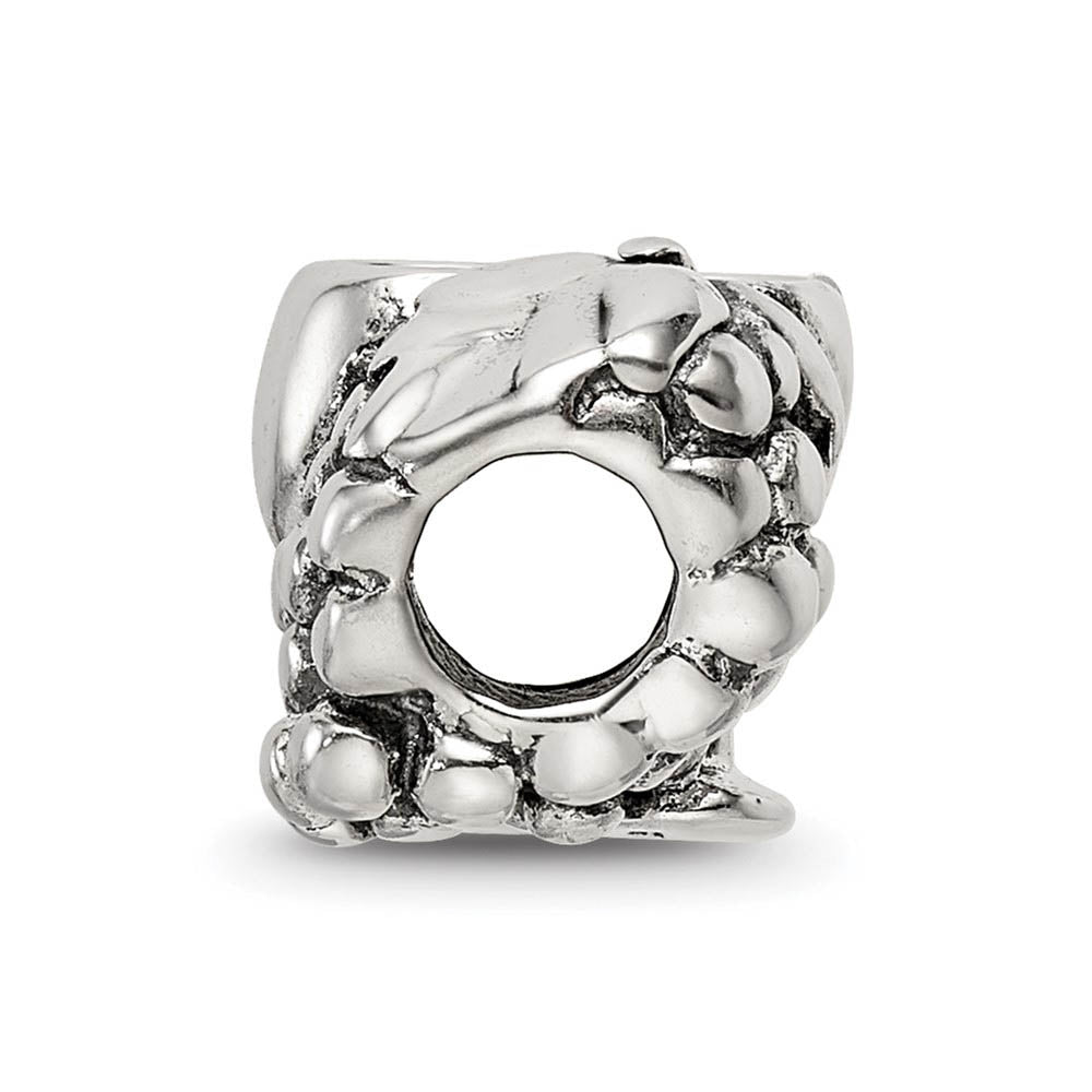 Alternate view of the Polished Grapes and Wine Glasses Sterling Silver Bead Charm by The Black Bow Jewelry Co.