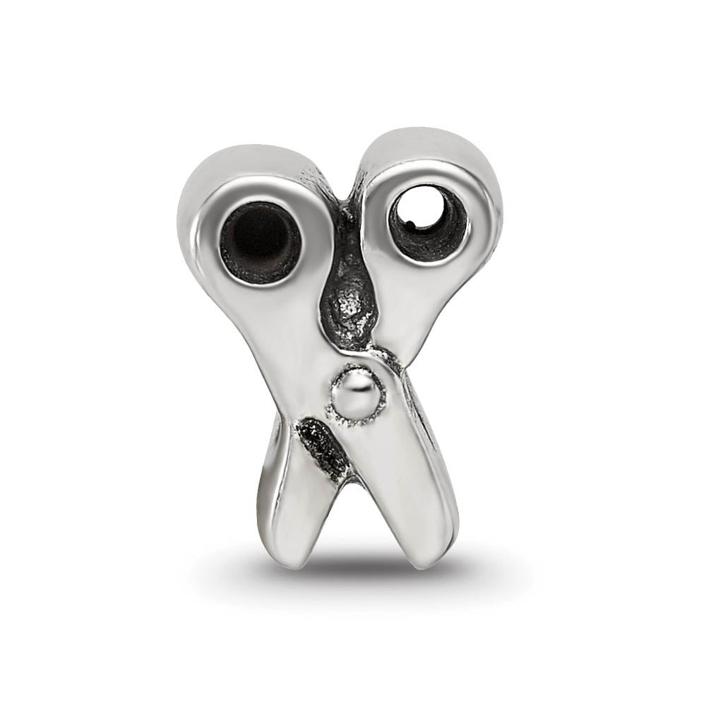Alternate view of the Sterling Silver Scissors Bead Charm by The Black Bow Jewelry Co.