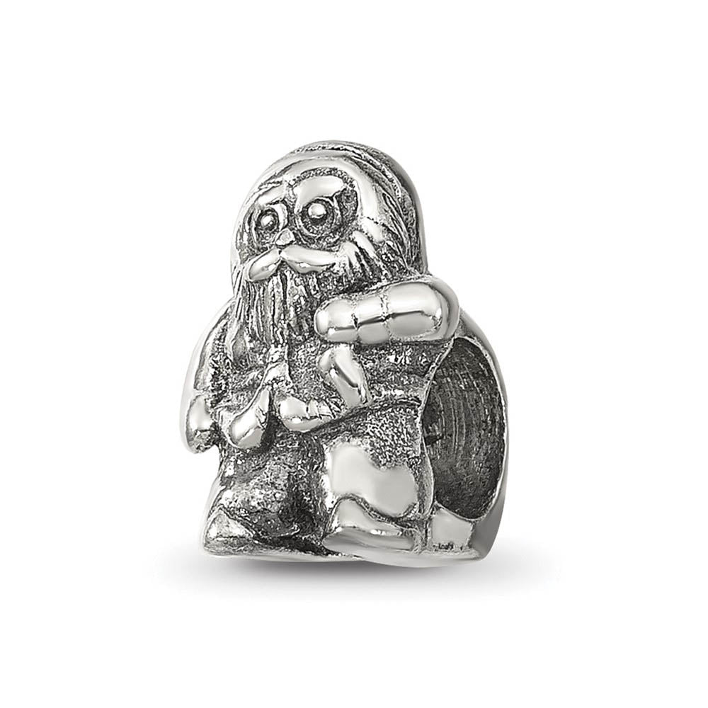 Sterling Silver Santa Claus Bead Charm, Item B9307 by The Black Bow Jewelry Co.