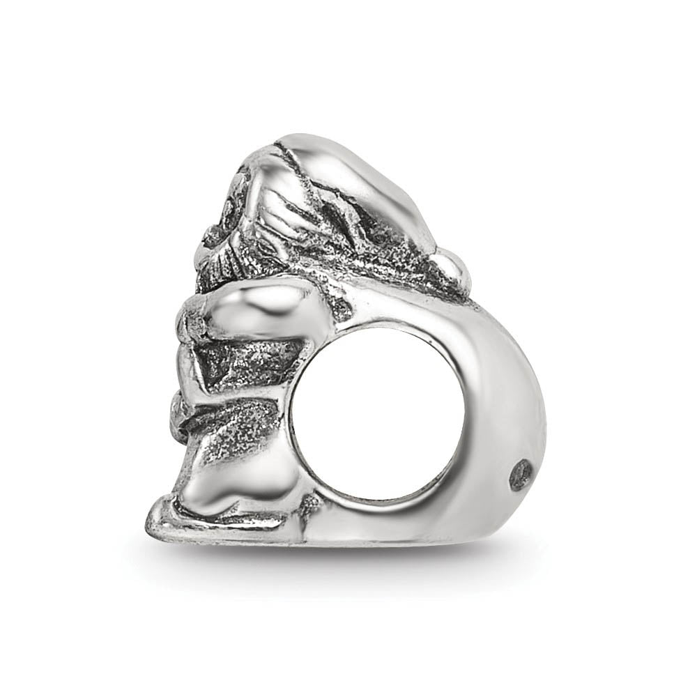 Alternate view of the Sterling Silver Santa Claus Bead Charm by The Black Bow Jewelry Co.