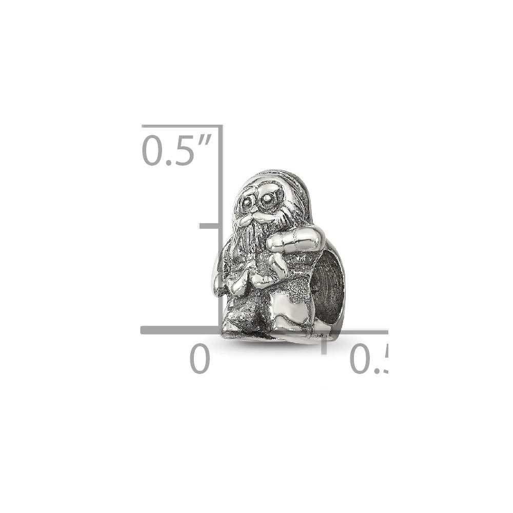 Alternate view of the Sterling Silver Santa Claus Bead Charm by The Black Bow Jewelry Co.