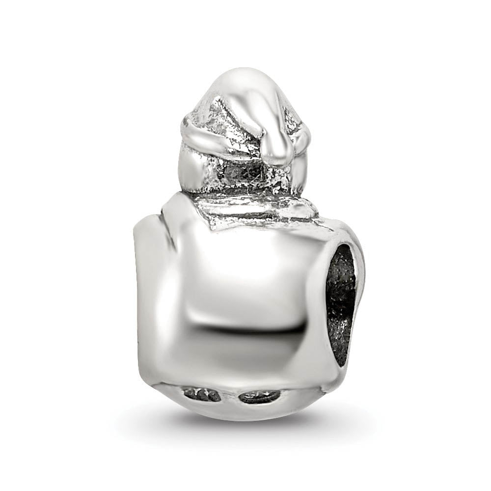 Alternate view of the Sterling Silver Classic Snowman Bead Charm by The Black Bow Jewelry Co.