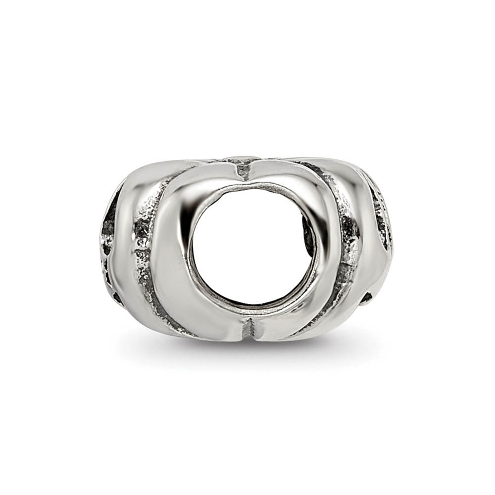 Alternate view of the Sterling Silver Jack-O-Lantern Bead Charm by The Black Bow Jewelry Co.