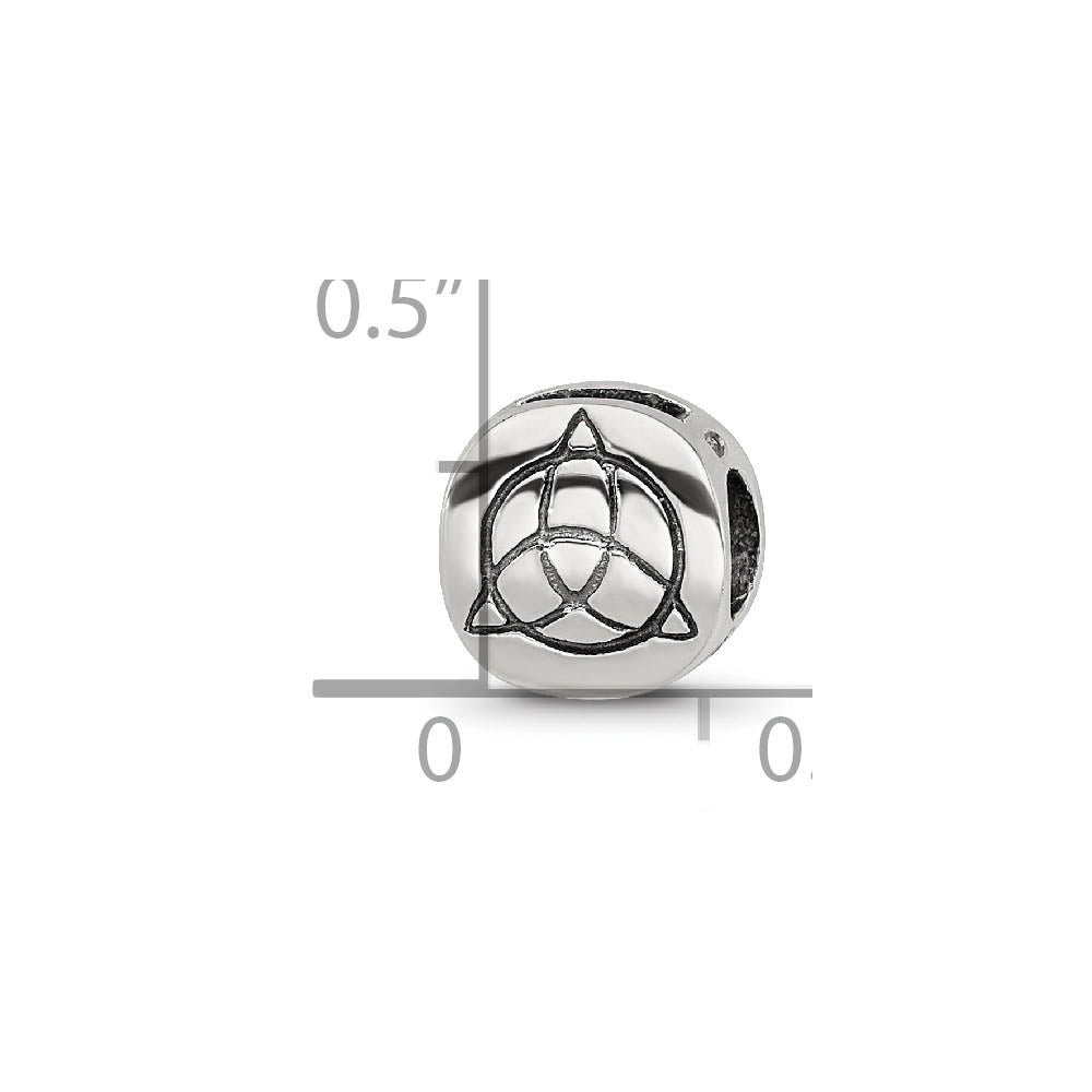 Alternate view of the Sterling Silver Celtic Trinity Bead Charm by The Black Bow Jewelry Co.