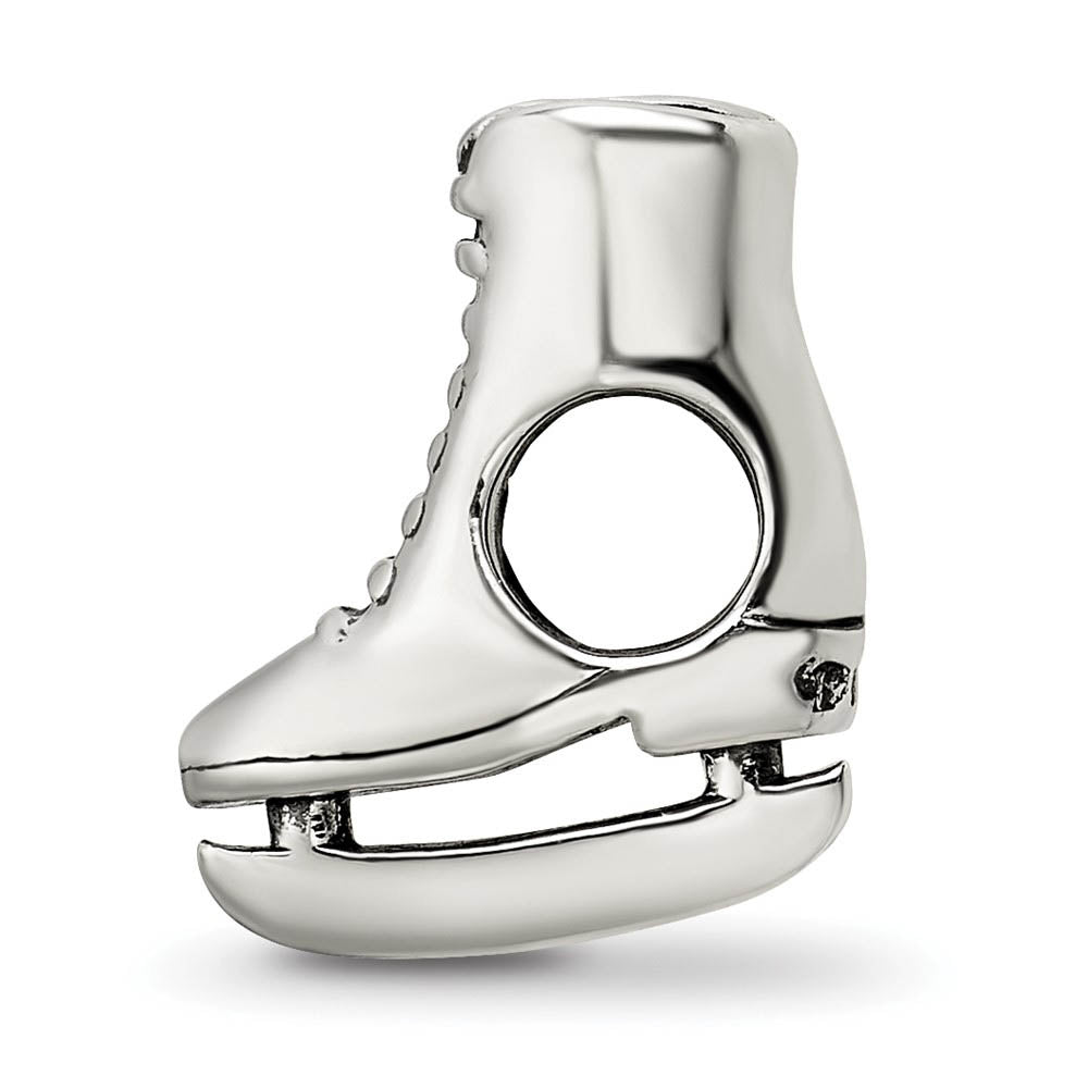 Alternate view of the Sterling Silver Ice Skate Bead Charm by The Black Bow Jewelry Co.