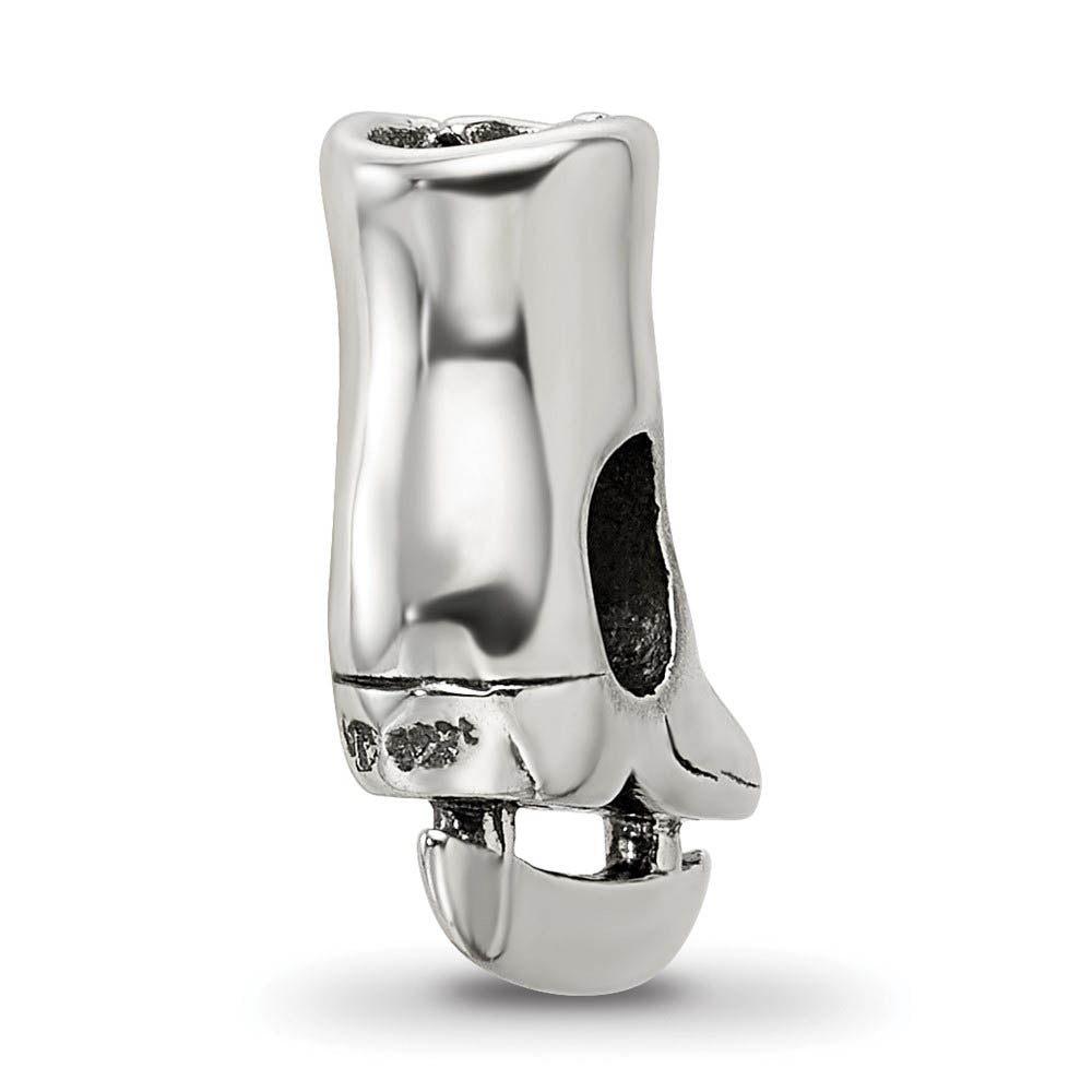 Alternate view of the Sterling Silver Ice Skate Bead Charm by The Black Bow Jewelry Co.