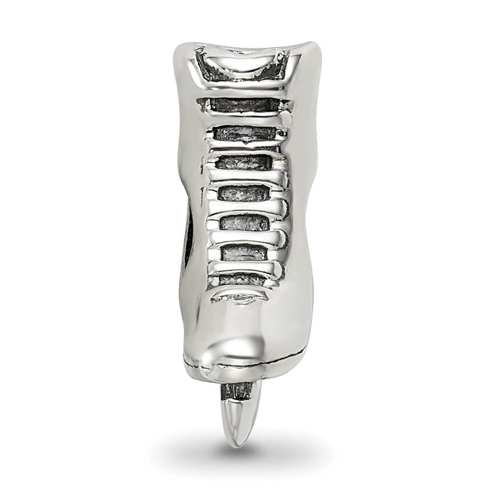 Alternate view of the Sterling Silver Ice Skate Bead Charm by The Black Bow Jewelry Co.