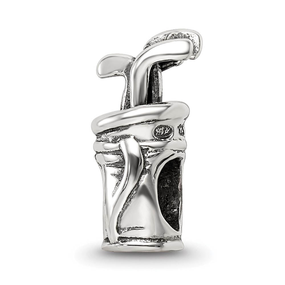 Alternate view of the Sterling Silver Golf Bag Bead Charm by The Black Bow Jewelry Co.