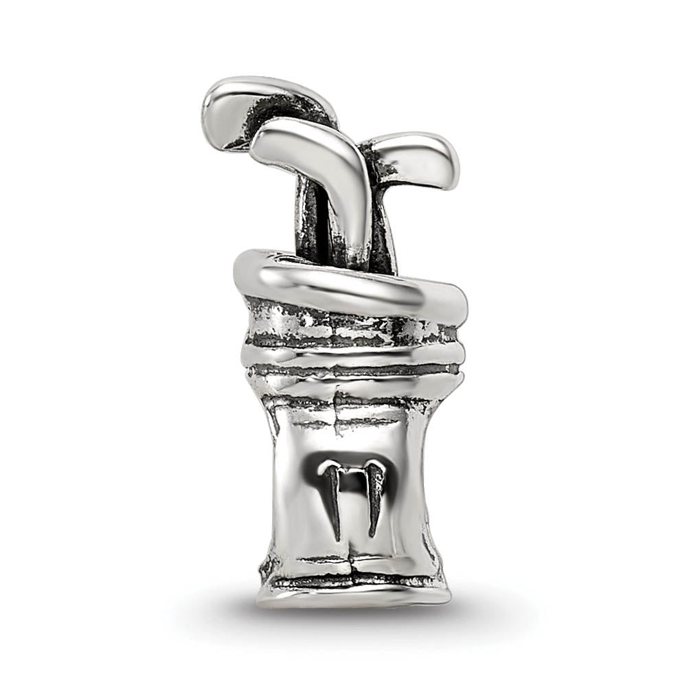 Alternate view of the Sterling Silver Golf Bag Bead Charm by The Black Bow Jewelry Co.