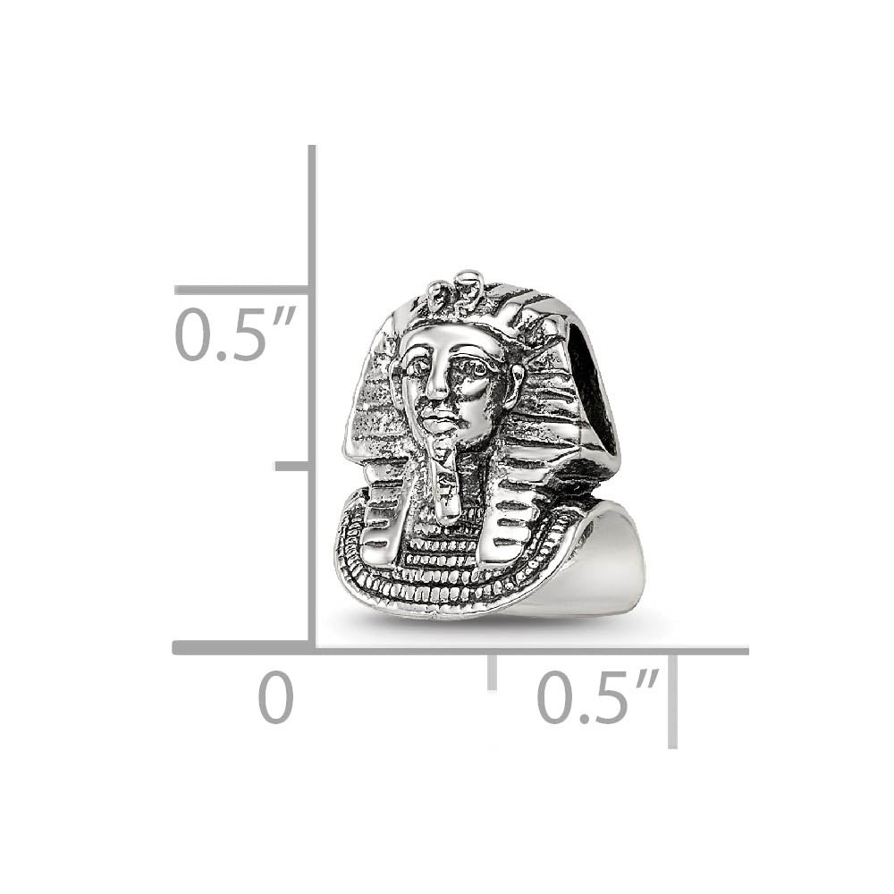 Alternate view of the Sterling Silver Pharaoh Bead Charm by The Black Bow Jewelry Co.