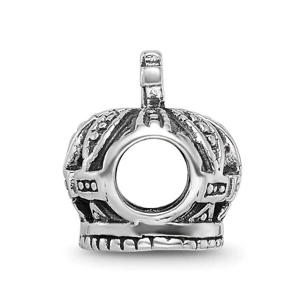 Alternate view of the Sterling Silver Royal Crown Bead Charm by The Black Bow Jewelry Co.