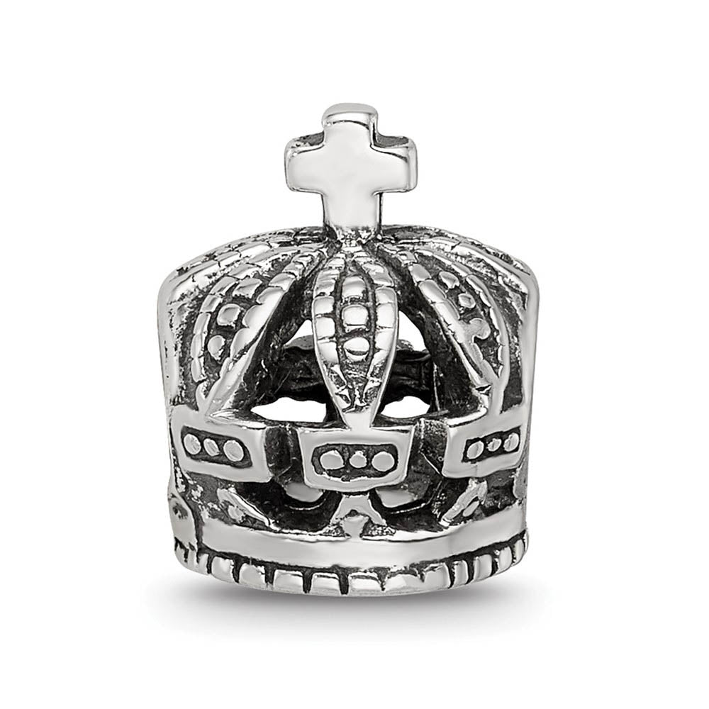 Alternate view of the Sterling Silver Royal Crown Bead Charm by The Black Bow Jewelry Co.