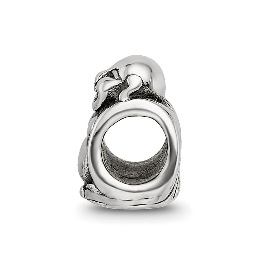 Alternate view of the Sterling Silver Sitting Buddha Bead Charm by The Black Bow Jewelry Co.