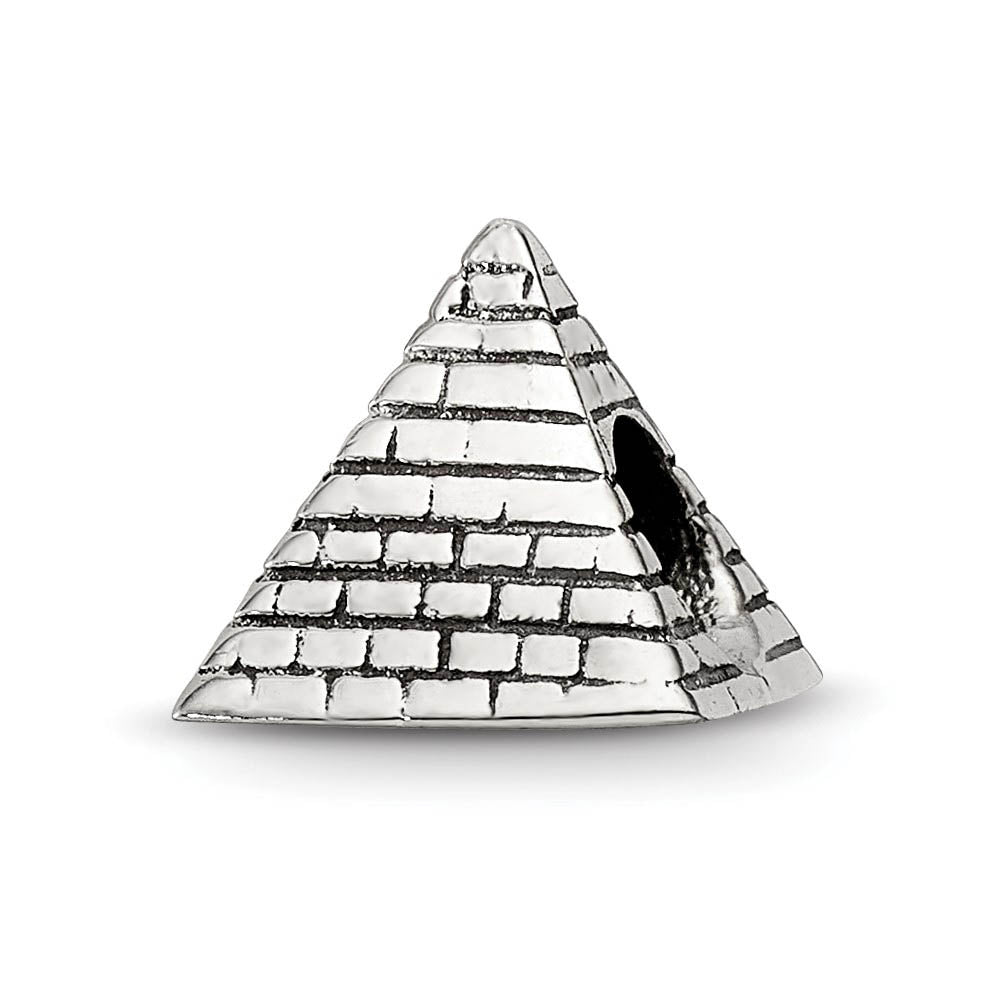 Sterling Silver Pyramid Bead Charm - Black Bow Jewelry Company