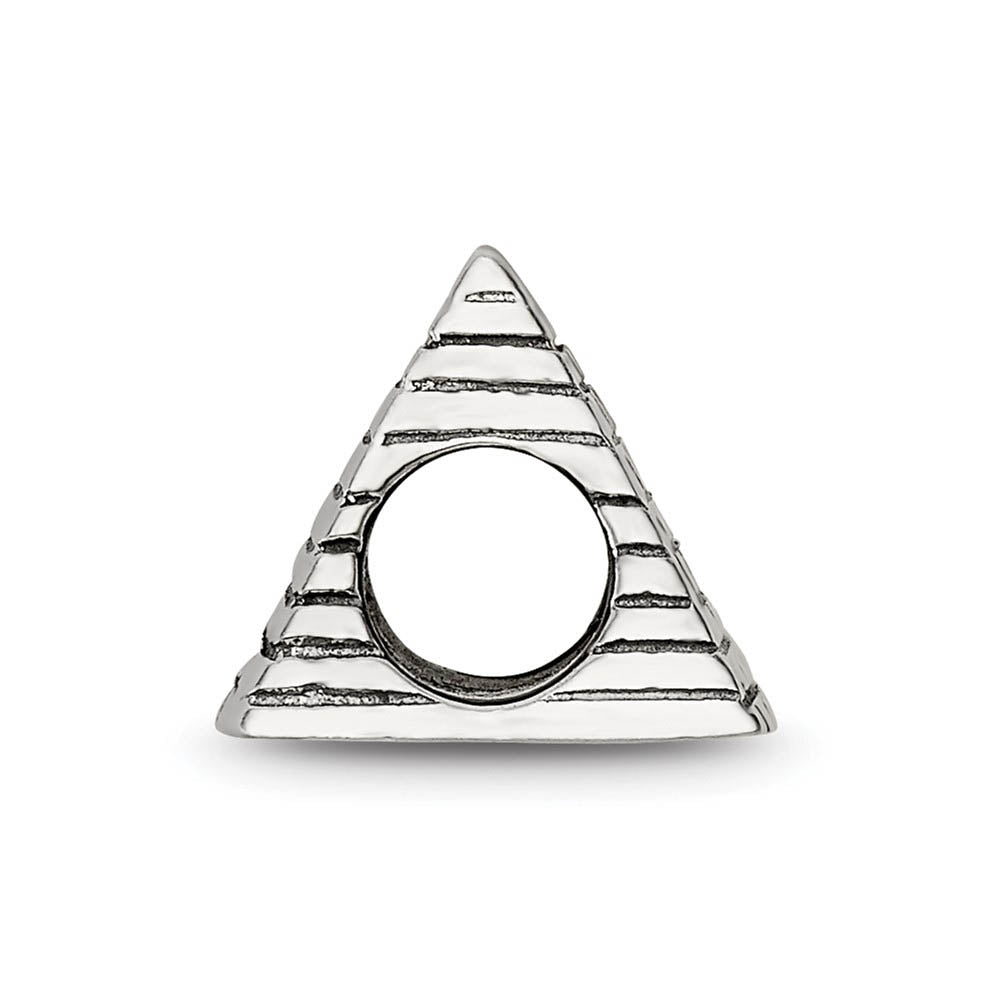 Alternate view of the Sterling Silver Pyramid Bead Charm by The Black Bow Jewelry Co.