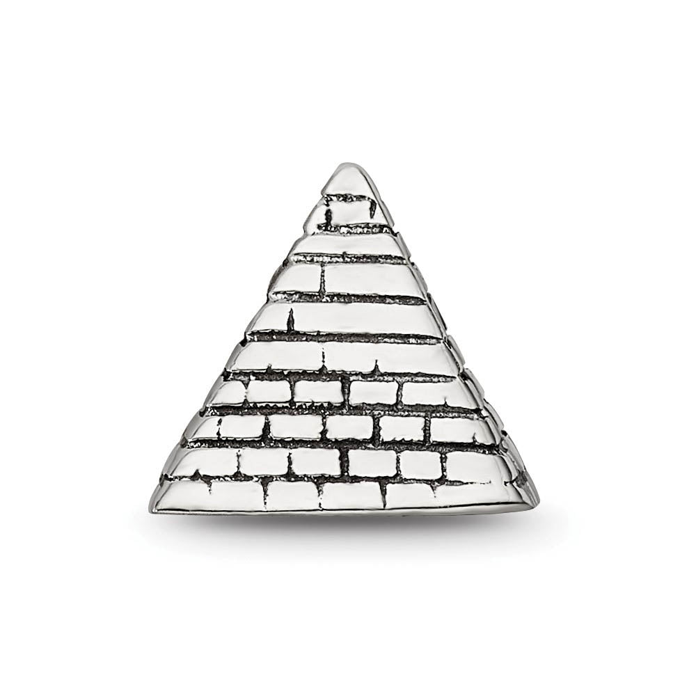 Alternate view of the Sterling Silver Pyramid Bead Charm by The Black Bow Jewelry Co.