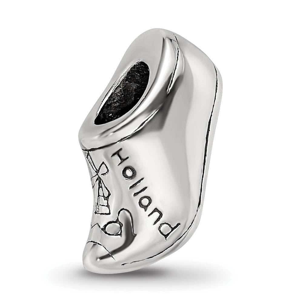 Sterling Silver Dutch Shoe Bead Charm, Item B9330 by The Black Bow Jewelry Co.