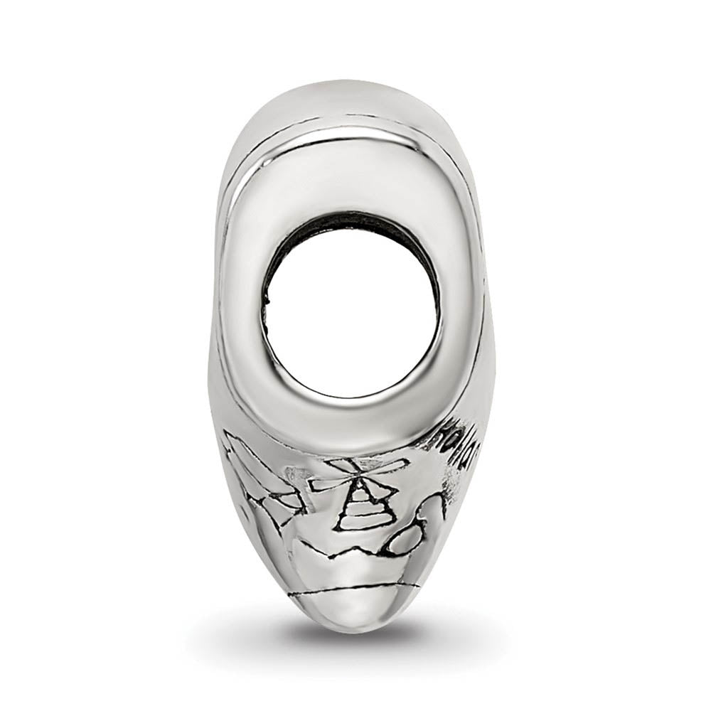 Alternate view of the Sterling Silver Dutch Shoe Bead Charm by The Black Bow Jewelry Co.