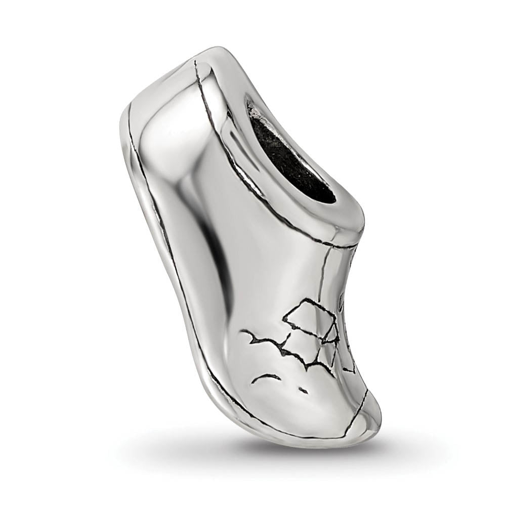 Alternate view of the Sterling Silver Dutch Shoe Bead Charm by The Black Bow Jewelry Co.