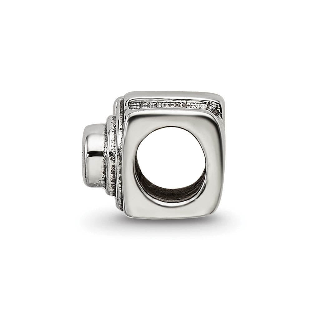 Alternate view of the Sterling Silver Camera Bead Charm by The Black Bow Jewelry Co.
