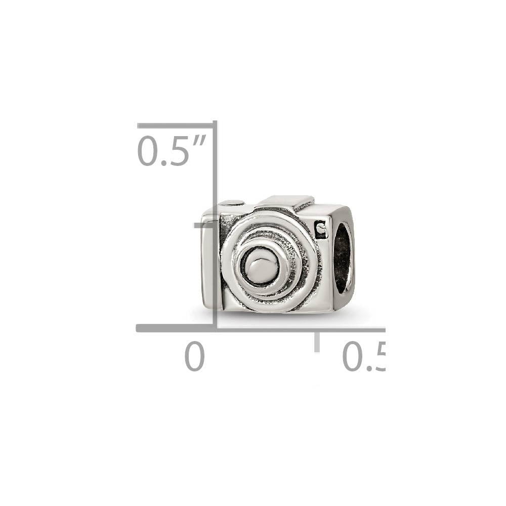 Alternate view of the Sterling Silver Camera Bead Charm by The Black Bow Jewelry Co.