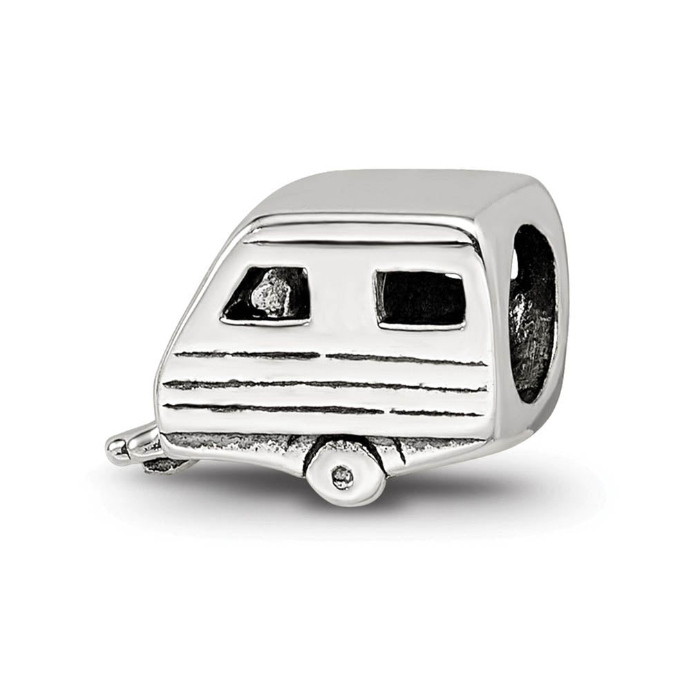 Sterling Silver Camper Bead Charm, Item B9335 by The Black Bow Jewelry Co.