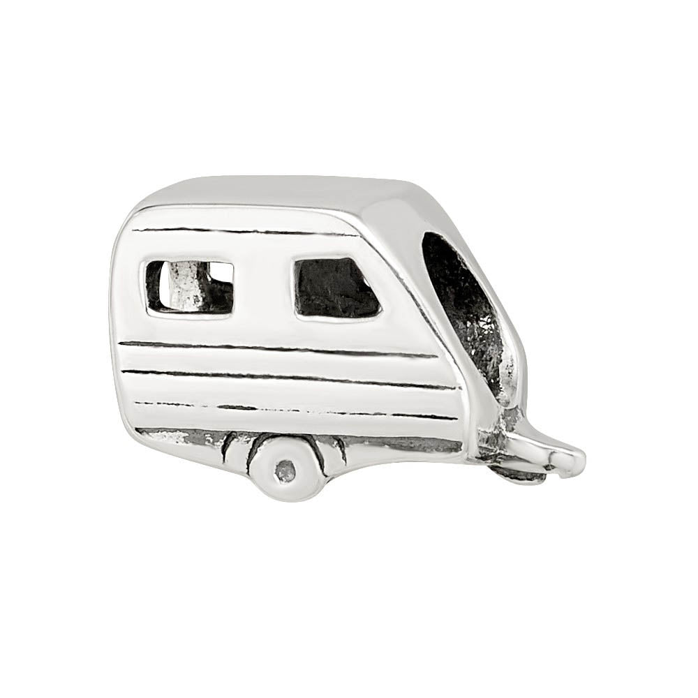 Alternate view of the Sterling Silver Camper Bead Charm by The Black Bow Jewelry Co.