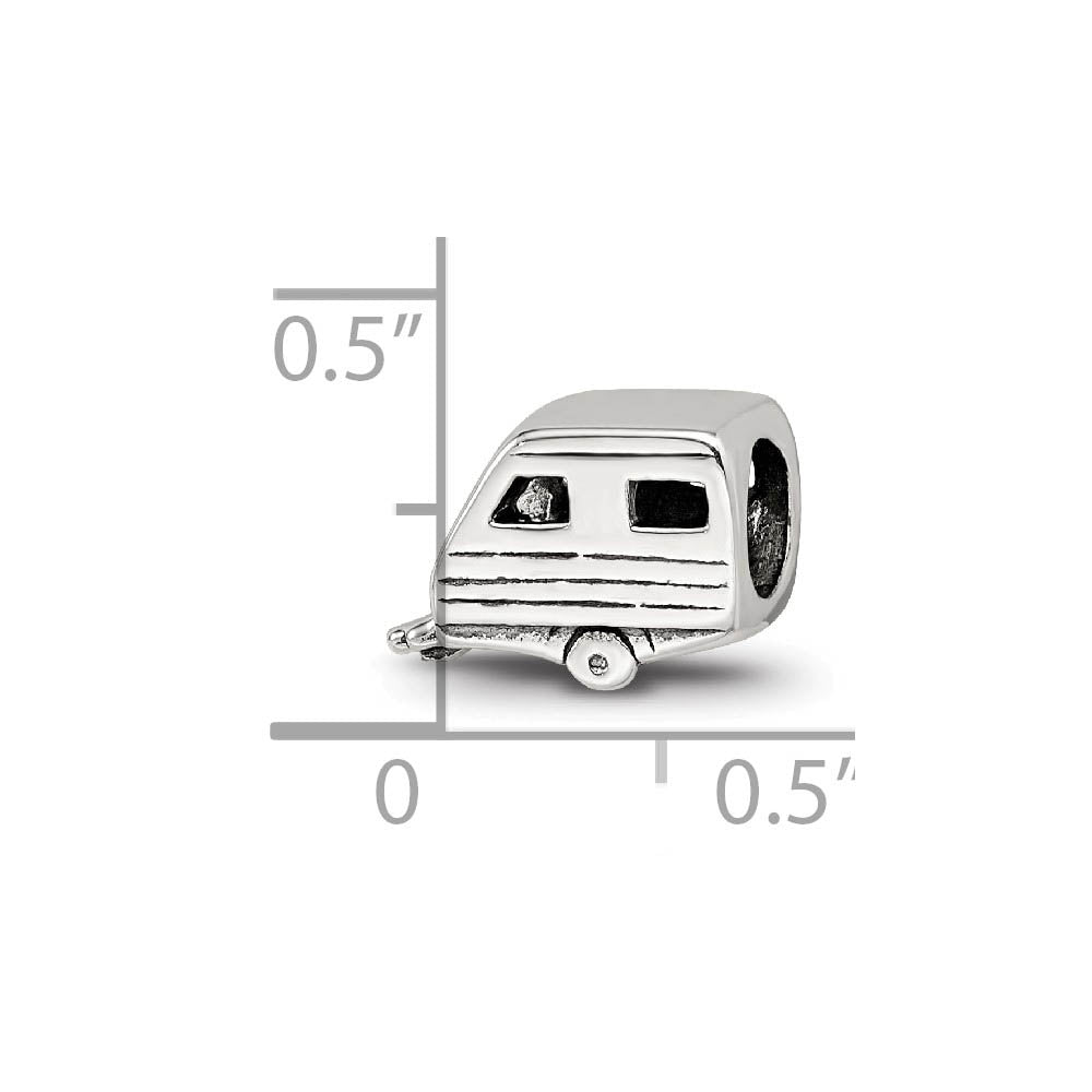 Alternate view of the Sterling Silver Camper Bead Charm by The Black Bow Jewelry Co.