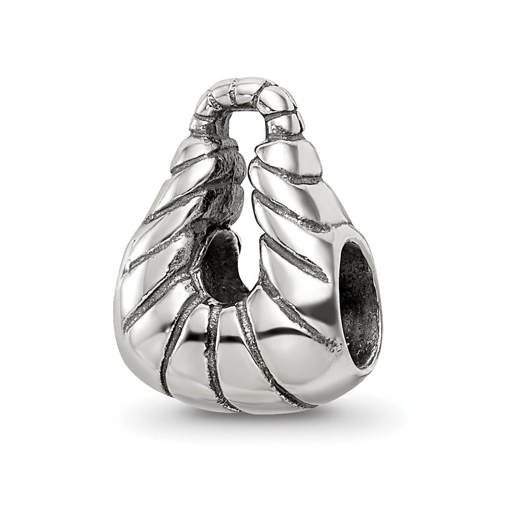Sterling Silver Hobo Bag Bead Charm, Item B9341 by The Black Bow Jewelry Co.