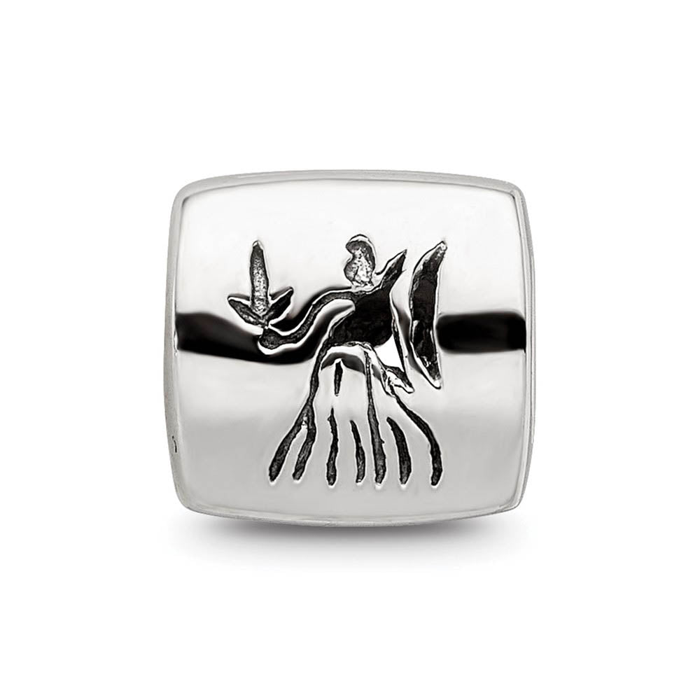Alternate view of the Sterling Silver Virgo the Virgin Zodiac Bead Charm by The Black Bow Jewelry Co.