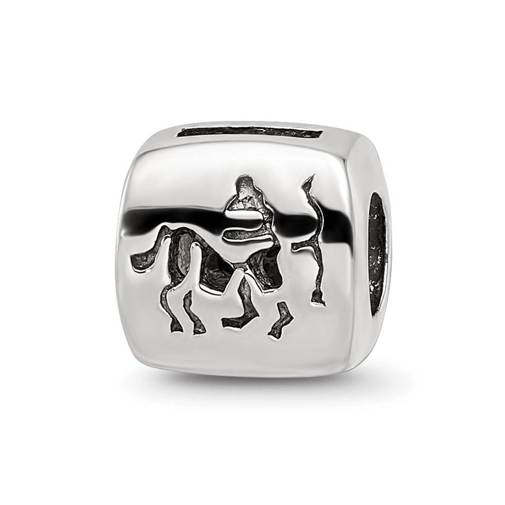 Sterling Silver Sagittarius the Archer Zodiac Bead Charm, Item B9358 by The Black Bow Jewelry Co.