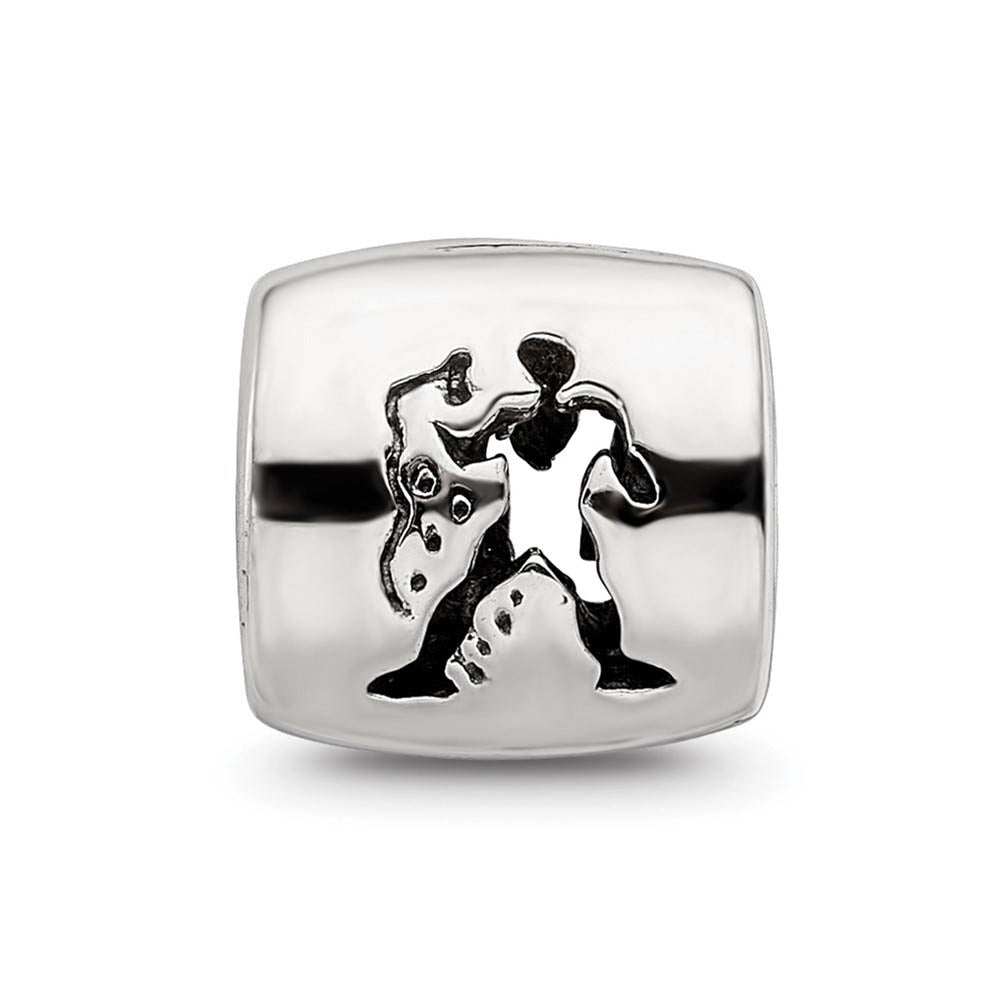 Alternate view of the Sterling Silver Aquarius the Water Bearer Zodiac Bead Charm by The Black Bow Jewelry Co.