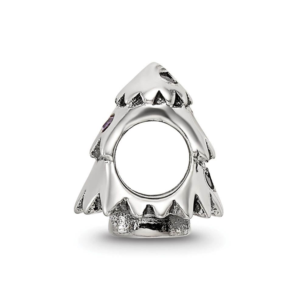 Alternate view of the Sterling Silver and CZ Christmas Tree Bead Charm by The Black Bow Jewelry Co.