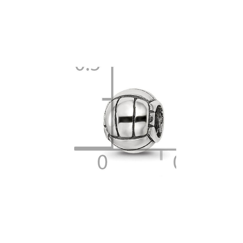 Alternate view of the Sterling Silver Volleyball Bead Charm by The Black Bow Jewelry Co.