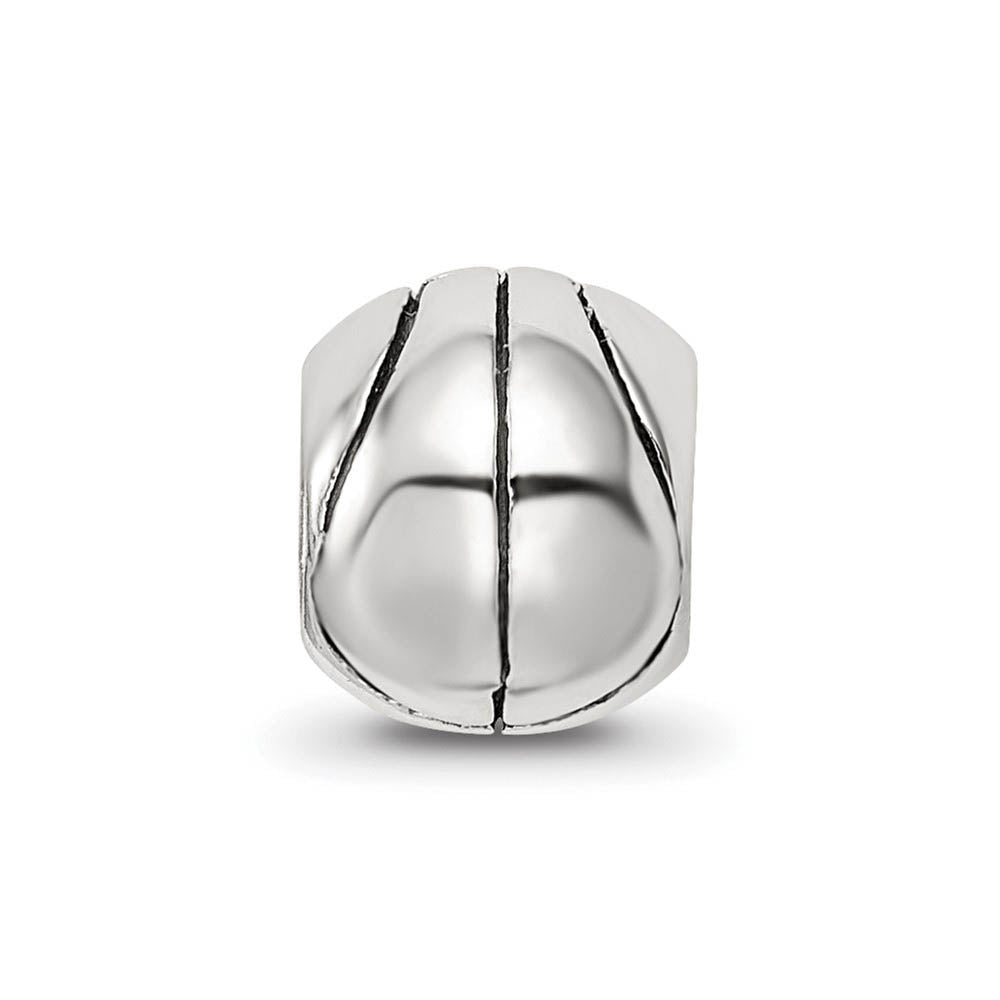 Alternate view of the Sterling Silver Basketball Bead Charm by The Black Bow Jewelry Co.