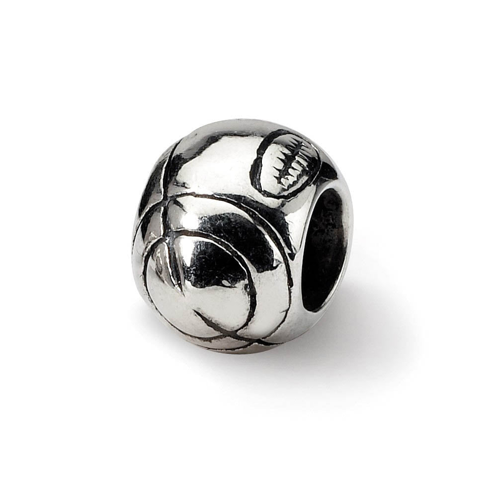 Alternate view of the Sterling Silver Football Bead Charm by The Black Bow Jewelry Co.