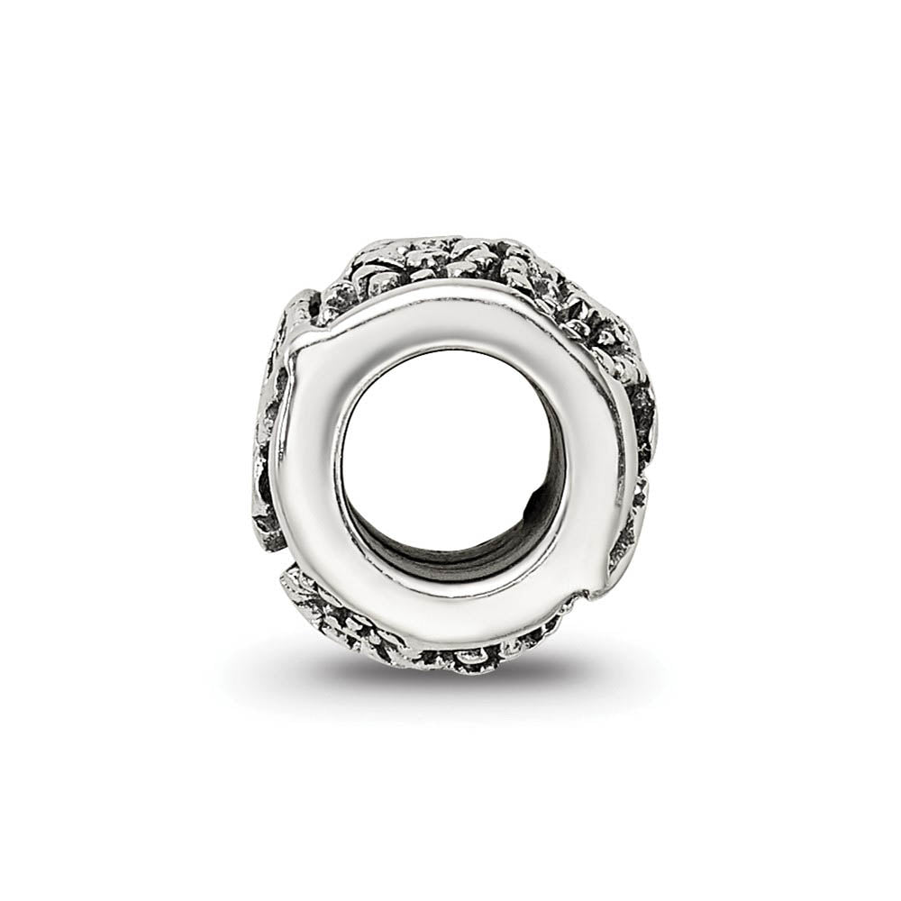 Alternate view of the Sterling Silver Butterfly Barrel, Bali Bead Charm by The Black Bow Jewelry Co.