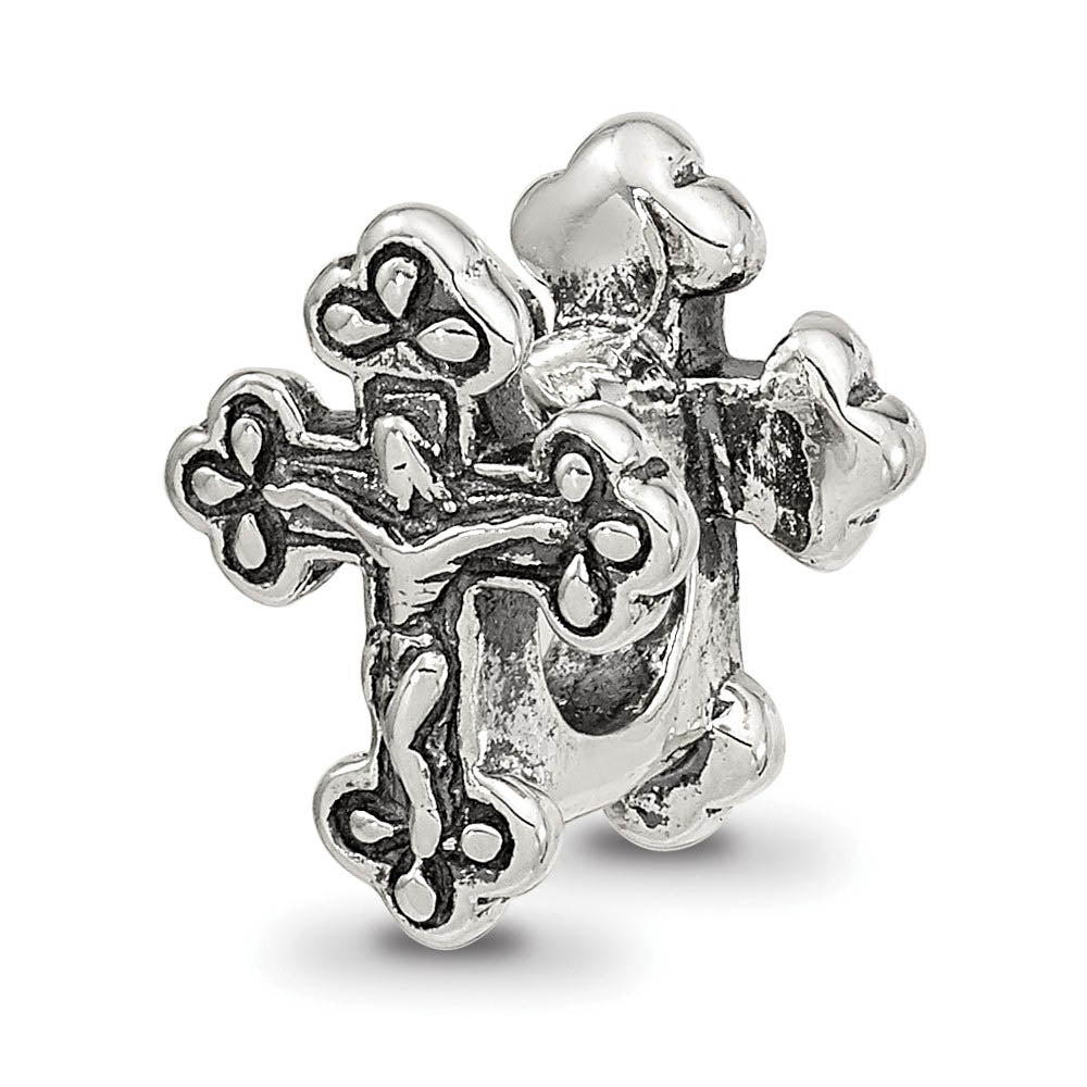 Sterling Silver Crucifix Bead Charm, Item B9399 by The Black Bow Jewelry Co.