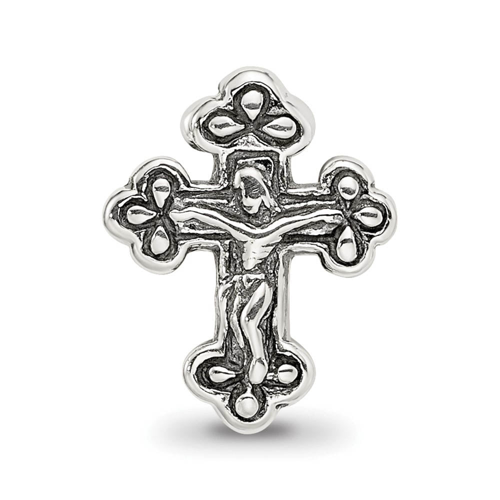 Alternate view of the Sterling Silver Crucifix Bead Charm by The Black Bow Jewelry Co.