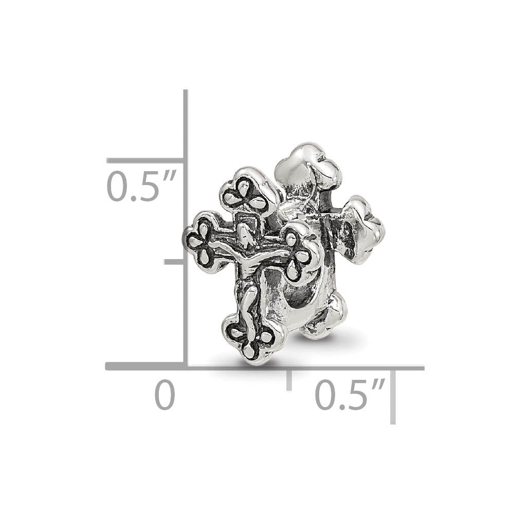 Alternate view of the Sterling Silver Crucifix Bead Charm by The Black Bow Jewelry Co.