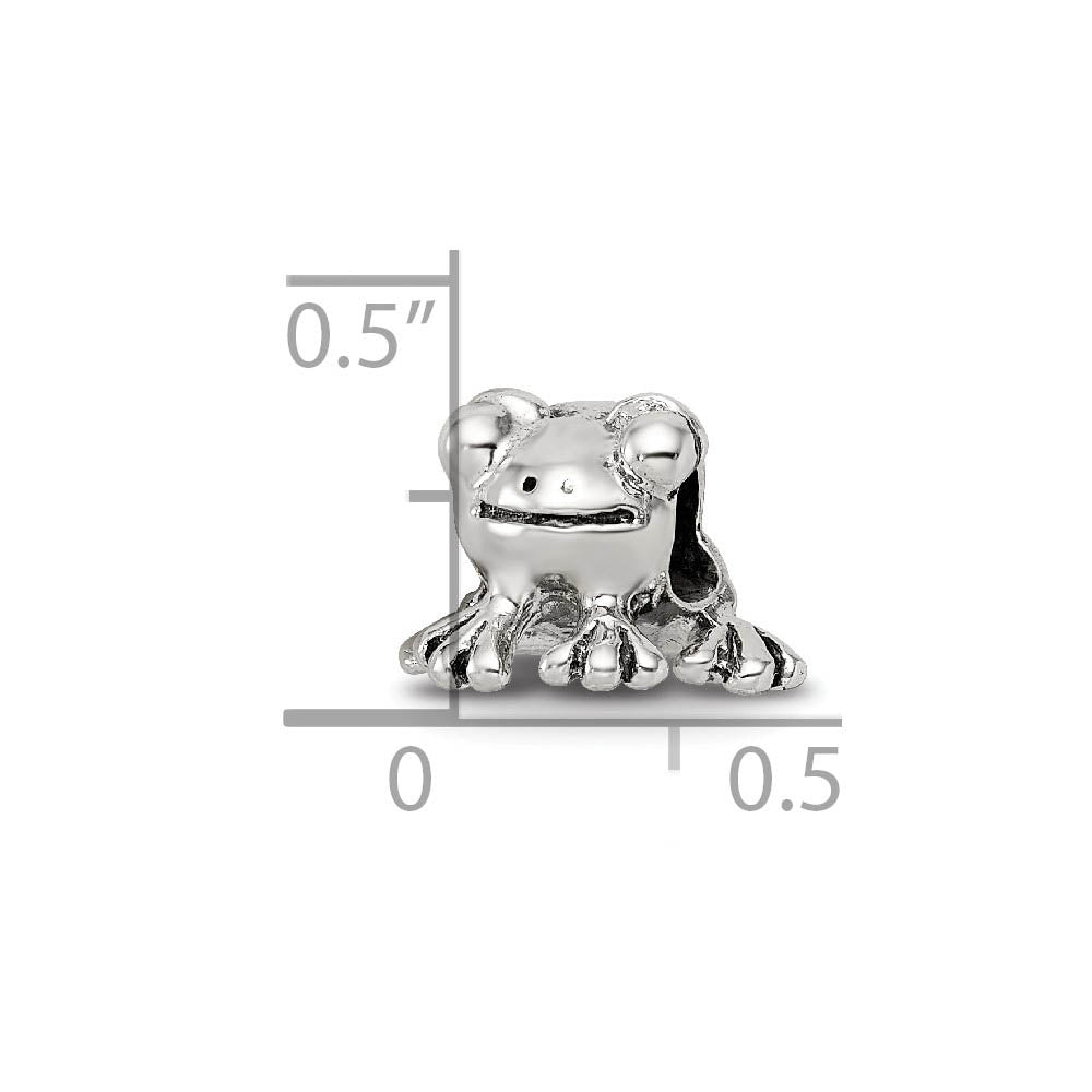 Alternate view of the Sterling Silver Frog Bead Charm by The Black Bow Jewelry Co.