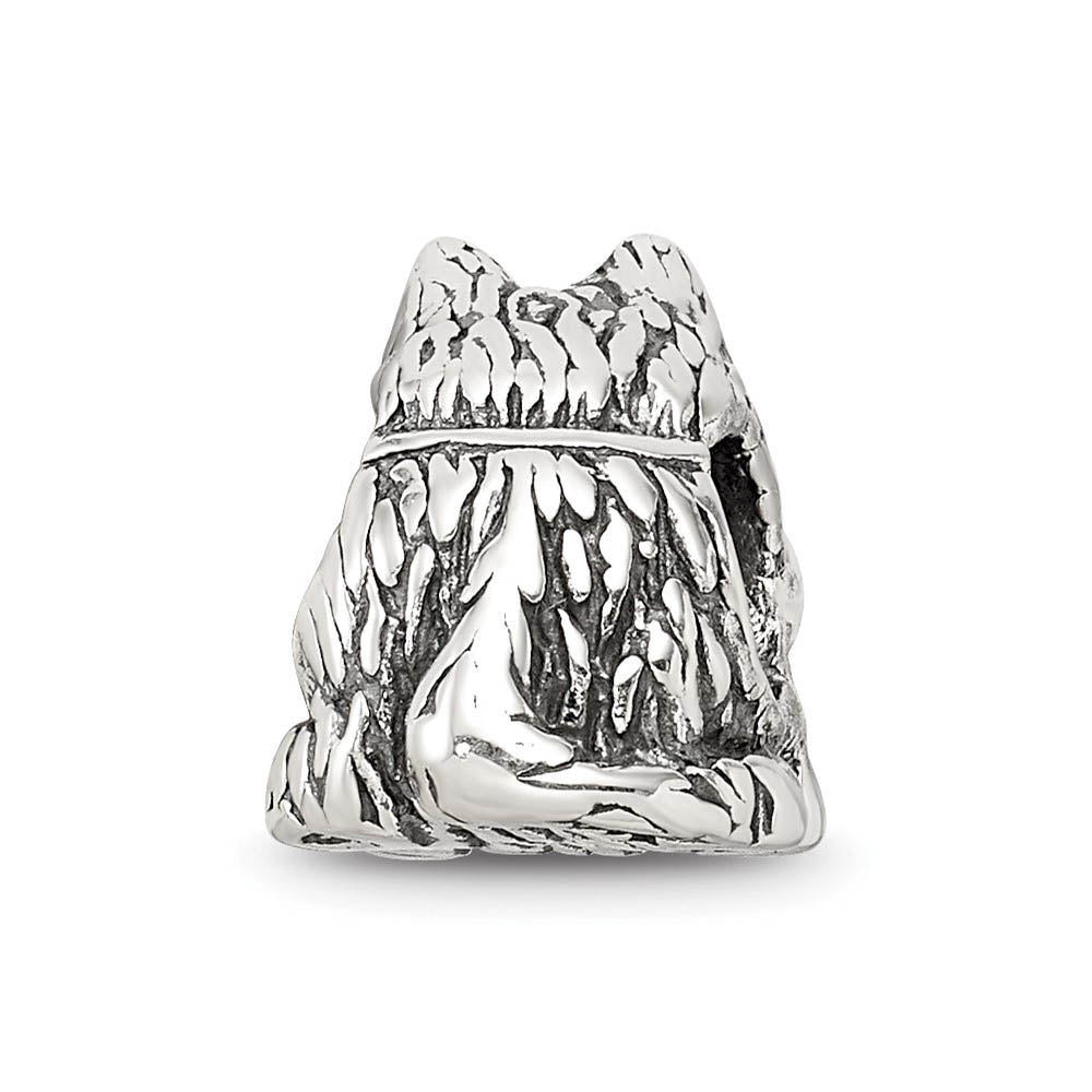 Alternate view of the Sterling Silver Scottish Terrier, Dog Bead Charm by The Black Bow Jewelry Co.